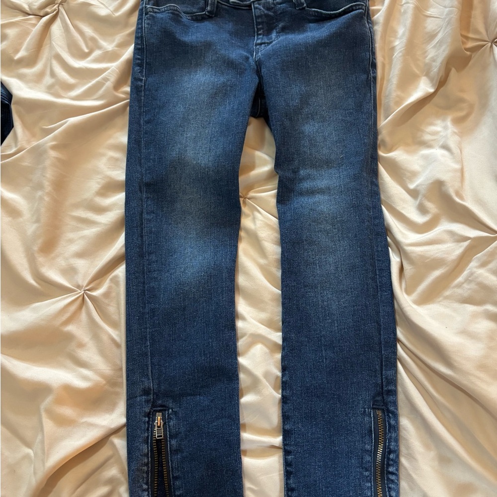 GAP Dark Blue Skinny Jeans with Ankle Zippers